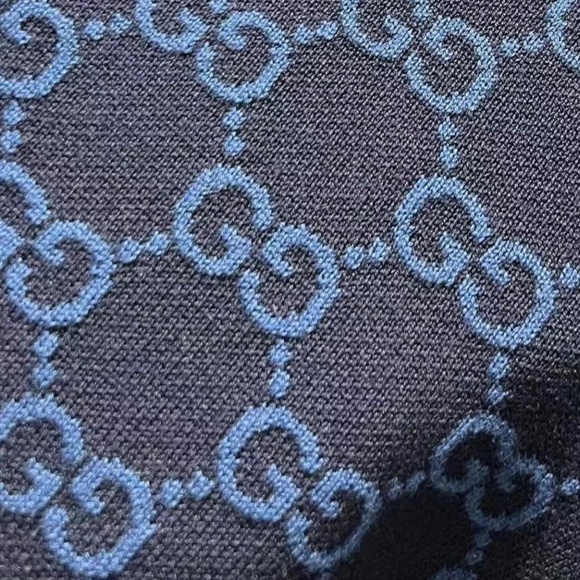 New Gucci 2025 GG Logo Monogram Fine Cotton Jacquard Top in Navy L - Picture 5 of 9